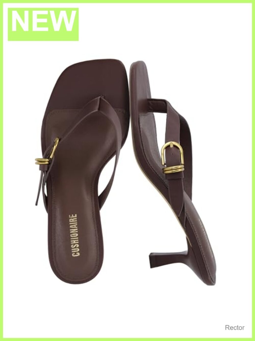 Cushionaire Marlin Low Kitten Heels Women Square Toe Ankle Strap Dressy Sandals